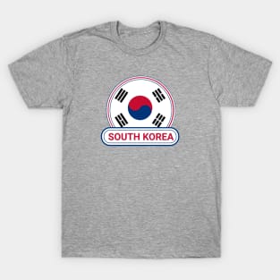 South Korea Country Badge - South Korea Flag T-Shirt